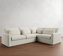 Westwood Fin Arm Deep Seat Slipcovered 3-Piece Sectional (122&quot;)