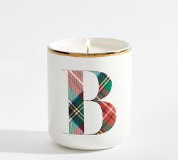Stewart Plaid Alphabet Scented Candle - Winter Spruce