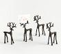 Bronze Sculpted Reindeer Place Card Holder - Set of 4