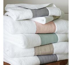 Linen Banded Bath Towel
