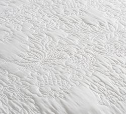 Monique Lhuillier Blossom Embroidered Quilted Sham - White