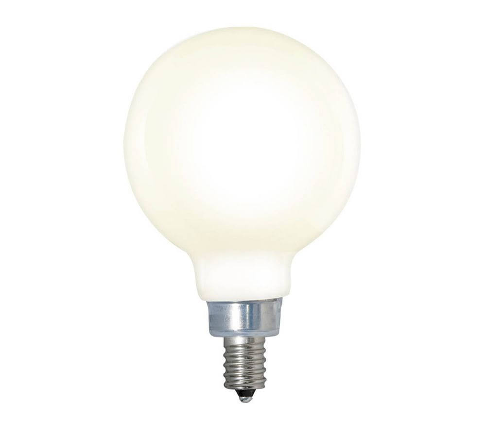 G16 Milk Glass Globe Candelabra LED Bulb - Pack of 3