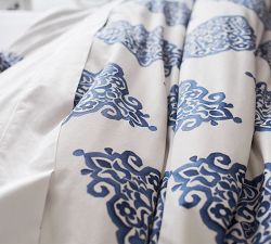 Asher Medallion Percale Duvet Cover
