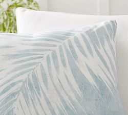 Chambray Palm Printed Outdoor Pillow