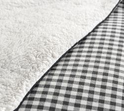 Gingham Cotton Sherpa Blanket