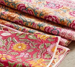 Annalise Block Print Cotton Napkins - Set of 4