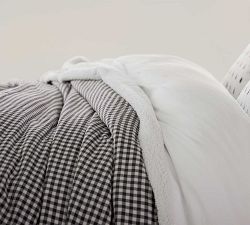 Gingham Cotton Sherpa Blanket