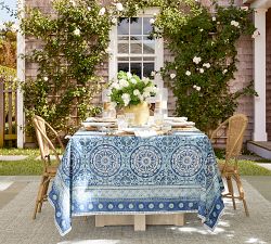 Nila Medallion Block Print Tablecloth
