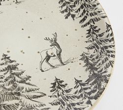 Rustic Forest Stoneware Appetizer Plates - Set of 4