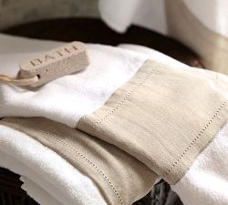 Linen Banded Bath Towel