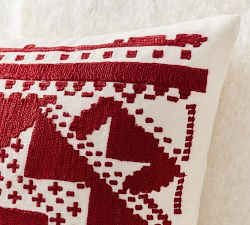 Nordic Star Embroidered Lumbar Pillow Cover