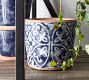 Ikat Tile Hand Painted Terracotta Outdoor Planters