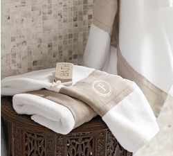Linen Banded Bath Towel