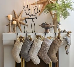 Bronze Sculpted Reindeer Candle Holder Centerpiece