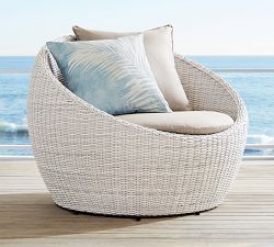 Chambray Palm Printed Outdoor Pillow