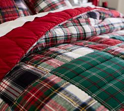 Stewart Plaid Patchwork Applique Quilt