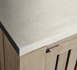 Abbott Outdoor Acacia Kitchen Convertable Refrigerator &amp; Double Door Cabinet (82&quot;)
