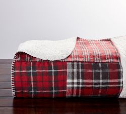 Landon Sherpa Back Patchwork Throw