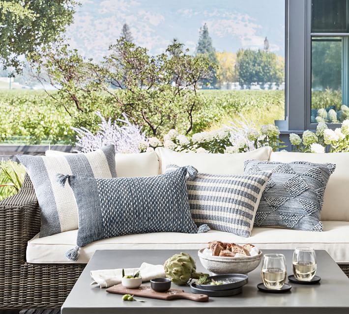 Classic Striped Handwoven Outdoor Pillow Pottery Barn