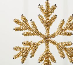 Gold Beaded Snowflake Ornament