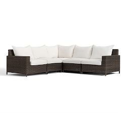 Torrey Wicker 5-Piece Square Arm Outdoor Sectional (101&quot;)