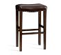 Manchester Backless Leather Stool