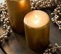 Modern Curved Gold Wax Pillar Candle