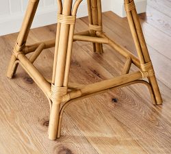 Cafe Bistro Rattan Swivel Counter Stool
