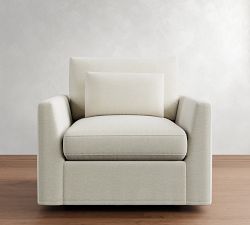 Westwood Fin Arm Deep Seat Slipcovered Swivel Chair