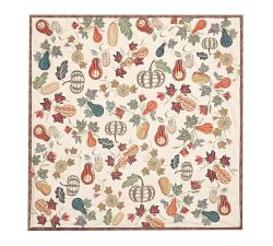 Aldo Pumpkin Embroidered Cotton/Linen Table Throw
