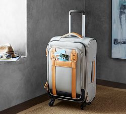 Rive Wheeled Luggage - Taupe/Cognac
