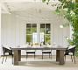 Abbott Concrete-Top Chunky Leg Dining Table + Palmetto Wicker Armchair Dining Set