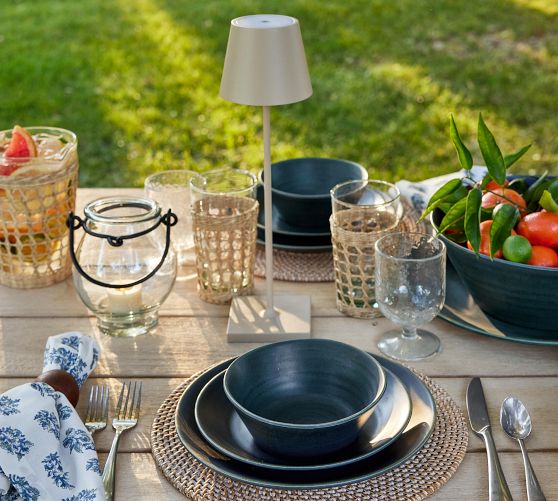 Larkin Outdoor Melamine 12-Piece Dinnerware Set
