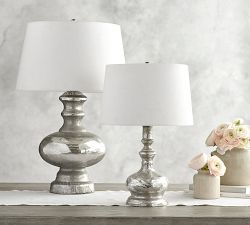 Antique Mercury Glass Table Lamp (23&quot;-26&quot;)