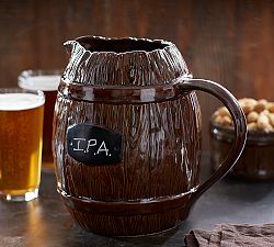 Faux Bois Barrel Beer Pitcher