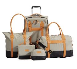 Rive Wheeled Luggage - Taupe/Cognac
