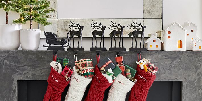 Pottery Barn ◾️stocking holder クリスマス Santa's Sleigh Stocking Holders | Pottery Barn