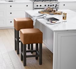 Arden Backless Leather Stool