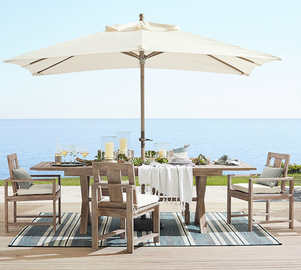 Indio Eucalyptus X-Base Extendable Dining Table + Chair Dining Set