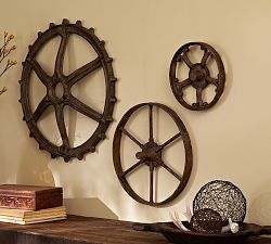 Rustic Aluminum Gears - Set of 3