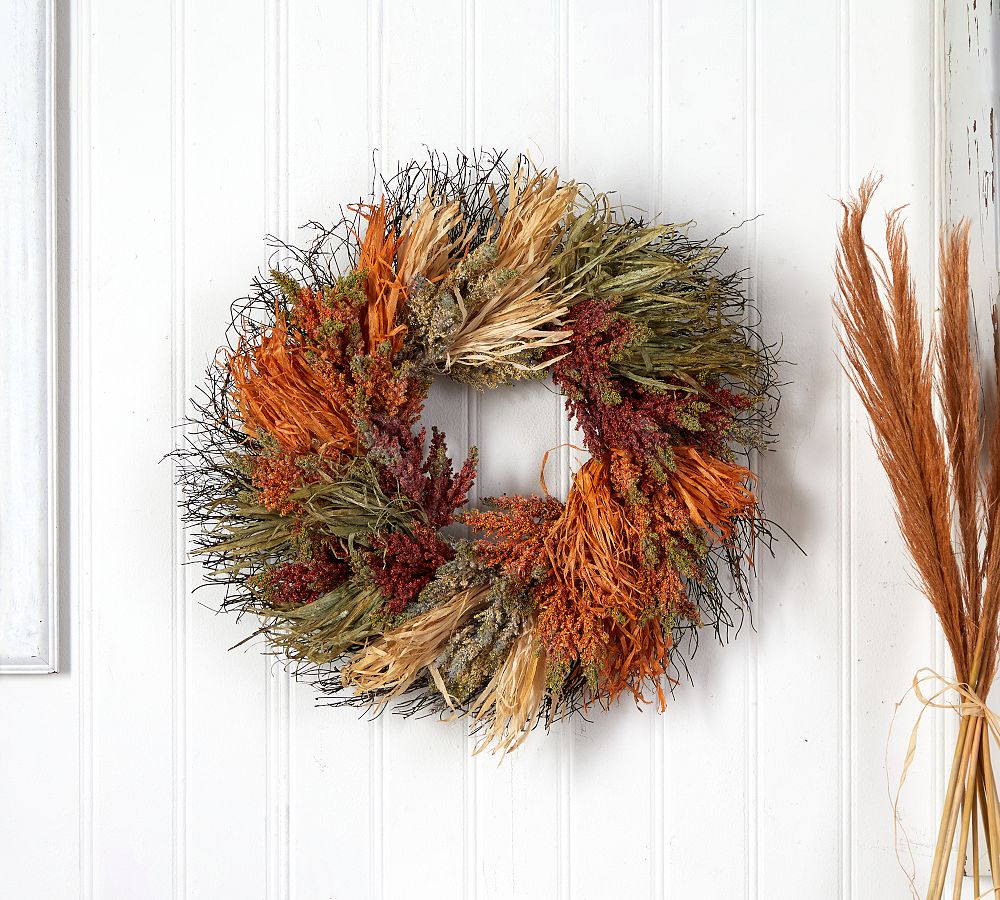 Faux Harvest Autumn Wreath