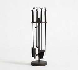 Sculpted Reindeer Fireplace Tool Set
