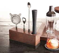 Chateau Handcrafted Wood 5-Piece Bar Tools
