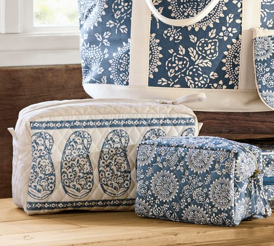 Lori Paisley/Calista Floral Cosmetic Bags, Set of 2