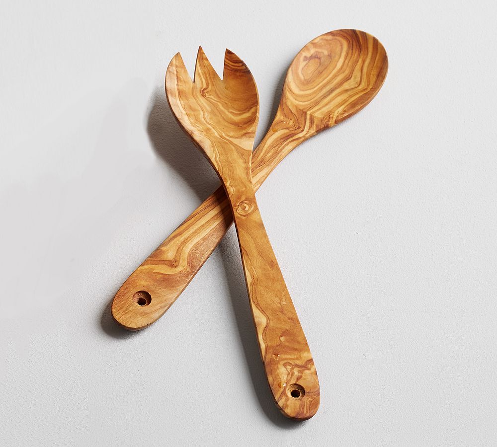 Olive Wood Serving Utensils - Set of 2