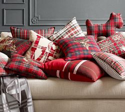 Jeweled Bird Plaid Pillow Cover