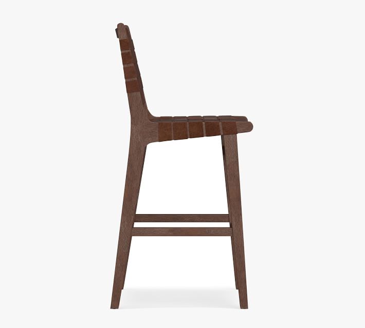 本革スツール～Woven leather stool～ Fenton Woven Leather Barstool - Elegant Seating | Pottery Barn