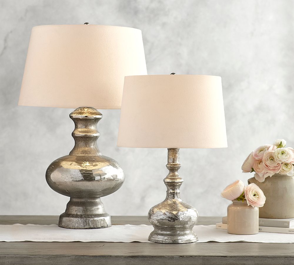 Antique Mercury Glass Table Lamp (23&quot;-26&quot;)