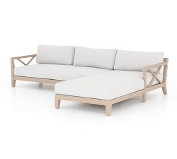Mission Teak Sofa with Chaise, Natural