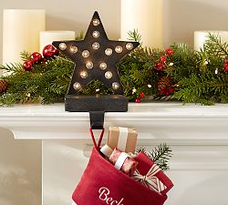 Lit Bronze Stocking Holder -  Star